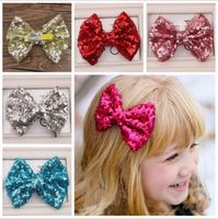 Wholesale Baby Girls hairpins Barrettes Kids Paillette Sequin Clipper Big Bows With Metal Teeth Clip Boutique Hair Accessories KFJ34