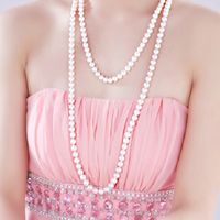 Wholesale 2017 Simulated Pearl Necklace White Pink Ivory cm Long Pearl Necklace for Woman Lover Gift On Sale Party Beaded Necklaces
