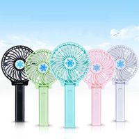 Wholesale Handy Mini Portable Outdoor Electric Fans Handheld Foldable Fan With LED Lights Wireless USB with Battery Rechargeable Candy Colors