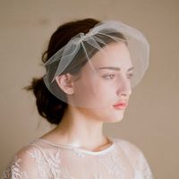 Wholesale BacklakeGirls Short Simple Style Face Bride Veils Tulle Wedding Accessories Cheap In Stock Soft Yarn Wedding Veil with Comb