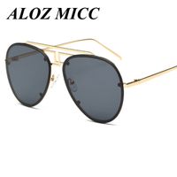 Wholesale ALOZ MICC Brand Irregular Bridge of The Nose Men s Pilot Sunglasses For Women Mirror Glasses UV400 Metal Frame A058