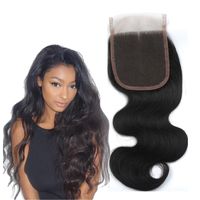 Wholesale Best Lace x4 Lace Closure Brazilian Body Wave Handmade Unprocessed Virgin Human Hair Closure Natural Black Free Middle Three Part