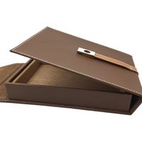 Wholesale Hot Sell COHIBA Cigar Case Brown Leather Cedar Wood Lined Cigar Travel Case Humidor With Humidifier Cigar Accessories