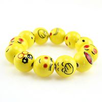 Wholesale Hot Sale Fashion Design Ceramic Emjio Porcelain Charm Beads Bracelet Cute Jewelry Yellow Pink