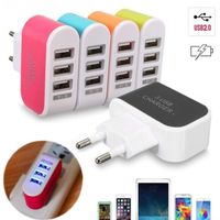 Wholesale US EU Plug USB LED Wall Chargers V A Adapter Travel Convenient Power Adaptor with triple USB Ports For Mobile Phone