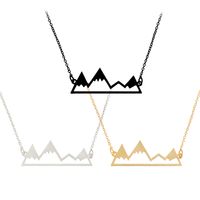 Wholesale Hollow Mountain Necklace Peak Pendant with Silver Gold Chain Fashion Jewelry for Women Men Gift Drop Shipping