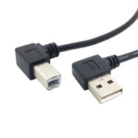 Black USB 2.0 Type A Male to B Male Down Angle Scanner Printer Cable Cord 3FT//1M