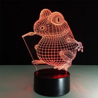 Wholesale Frog Colorful Gradient Touch Botton D Effects LED Children Kids Bedroom Bedside Illumination Night Light Keys Remote Table Lamp