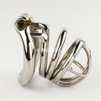 Wholesale Stainless Steel Male Chastity Device With Opening And Closing Curve Cock Ring Sex Toys For Men Chastity Cage Latest Design