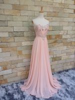 Wholesale Sexy Pale Pink Chiffon Bridesmaid Dresses Sweetheart Sleeveless Sweep Train Long Wedding Party Dresses