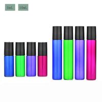 Wholesale 1200Pcs ml ml Empty Mini Glass Roll On Bottles For Essential Oil Colors ml Refillable Glass Perfume Containers With SS Roller Ball