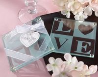 Wholesale Wedding gifts for guests party favors Glass Coaster Tablemat Cup Mat Pad Various model option sets