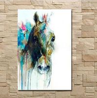 Wholesale Framed Pure Handpainted Modern Abstract Animal Art Oil Painting Horse Head On High Quilty Canvas Home Wall Decor Multiple Size