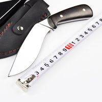 Wholesale SCHRADE dog leg Smith knives ebony handle stainless steel mirror light leather sheath blade outdoor survival small straight knife