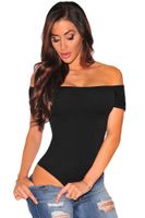 Wholesale Women Bodysuit Jumpsuits Off Shoulder Short Sleeves Summer Skinny Snap button Playsuit Bodies Rompers Night Club Blouse Shirt Top