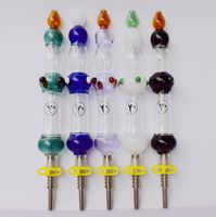 Wholesale Hot Selling Glass Pipes with Titanium Tip Titanium Nail mm Inverted Nail Grade Straw Concentrate Glass water Pipe Glass Bong