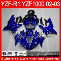 Wholesale 8Gift Color Body For YAMAHA YZF1000 YZFR1 YZF R1000 HM4 blue black YZF R YZF R1 YZF R1 Fairing