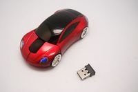 Wholesale 30pcs USB Car Shape Wireless Optical Mouse M Blue Red White Mice Free FEDEX DHL Shipping