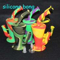 Wholesale Silicone Beaker Bong unbreakable Big Size Silicone bubbler water bong water pipe ml silicone container DHL