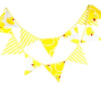 Wholesale Yellow Duck Cartoon Fabric Flags Bunting Banner Garlands for Wedding Birthday Party Outdoor Home Decoration