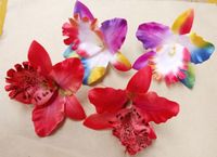 Wholesale 8cm inch diameter MOQ artificial Thailand orchid flower head used for wedding car wall hat hair garden ornament headflower small