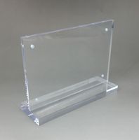 Wholesale Clear Acrylic DL Labeling Sign Display Paper Card Label Advertising Menu Holders Horizontal T Stands By Magnet Sucked A3A4A5A6 On Desktop