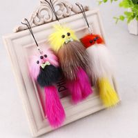 Wholesale 2016 new real rabbit fox fur plush hang act the role of the mobile phone s accessories plush bags car accessories
