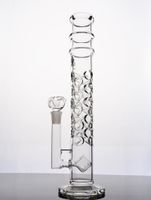 Wholesale 16 inches thick glass Straight Glass bongs showerhead perc full holes glass Pipe water pipe with mm joint