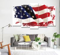Wholesale The Flying Flag of The United States Frameless Paintings No Frame Printd on Canvas Arts Modern Home Wall Art HD Print Painting