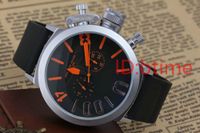 Wholesale Men s Sports mm Big Boat Silver Black Rubber Classic Round Automatic Mechanical Watches Wristwatches Self Wind U Watch