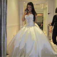 Wholesale Ivory Bling Pnina Tornai Wedding Gowns Sweetheart Ball Gowns Sparkly Crystal Backless Chapel Long Train Bridal Dresses Party Dress