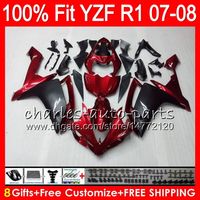 Wholesale 8Gifts Colors Injection For YAMAHA YZF1000 YZFR1 YZF Dark red HM19 YZF R1 YZF YZF R YZF R1 Fairing