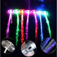 Wholesale Luminous Light Up LED Hair Extension Flash Braid Party girl Hair Glow by fiber optic For Party Christmas Halloween Night Lights Decoration