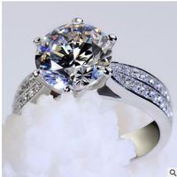 Wholesale Fashion platinum plating ms roundness love diamond ring micro diamond ring with high carbon diamond ring