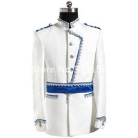 Wholesale Prince Men White Gown Suit Groomsmen Groom Tuxedos Men Suits Wedding Stage Man Blazer