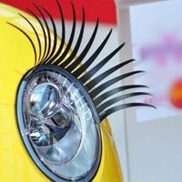 Wholesale Black D Automotive Headlight Eyelashes Car Eye Lashes Auto Eyelash D Car Logo Sticker charming eyelash stickers for cars pairs