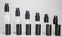 Wholesale Clear Glass Spray Bottles ml ml ml ml ml ml Portable Refillable Bottles with Perfume Atomizer Black Cap Free DHL