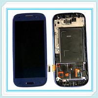 Wholesale With Frame Original LCD Display For Samsung Galaxy S3 SIII i9300 i9305 i747 i535 LCD Touch Screen Glass Digitizer Assembly Blue White