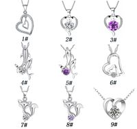 Neue Halskette Des Sterlingsilbers 925 Hängende Fuchs Delphinliebe Mit Kristallanhänger Kettenhalsketten Qualitätsschmucksachen Geben Verschiffen Frei