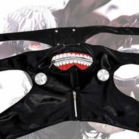 Wholesale 2017 new Hot sale Cosplay Masks Tokyo Ghoul Adjustable Zipper Faux PU Leather party Mask