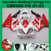 Wholesale 100 Fit Injection fairings For F4i HONDA CBR600F4i CBR600RR CBR F4i CBR F4i RE99 W2 Fairing kits red white