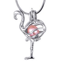 Wholesale Silver plated Crane shape Cage Pendant Fashion Charm Tiny Little Swallow Bird Jewelry for women Girl P15