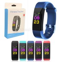 Wholesale New ID115 Plus Smart Wristband Bracelet Fitness Heart Rate Tracker Step Counter Activity Monitor Band Waterproof Wristband For IOS Android