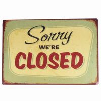 Wholesale Sorry We Are Closed Letters Doorplate Vintage Tin Signs Retro Metal Plaque Tin Plate For Bar Cafe Shop Home Decor x30cm A763
