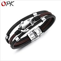 Bracelet en Cuir,Bracelet en Cuir Vintage Manchette Punk Argent Ancre/ / / Crochet en M/étal/ Aigle/ Hommes Femmes Accessoires De en Acier Inoxydable