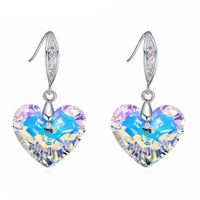 Wholesale 2018 Classic Heart shaped large crystal earrings Women s daily holiday jewels Crystal from Swarovski Bride s wedding jewellery
