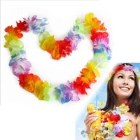 Wholesale 96 cm inch Colorful Hawaiian Flower Garland Necklace for Beach Fancy Dress Wedding Birthday Party garden