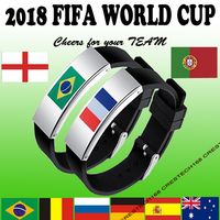 Wholesale Germany flag stainless steel cuntries National Flag silicon bracelet world cup charm gifts cheers brazil germany