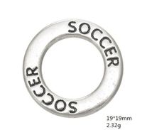Wholesale 2021 Engraved Letter Soccer Affirmation Circle Washer Sports Charms For Bracelets Jewelry