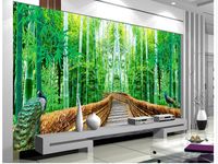 Wholesale Photo any size d bamboo forest trail landscape background wall painting mural d wallpaper factory direct sale